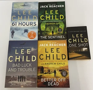 Jack Reacher By Lee Child Bundle x 4 large 1 small PB Books Bulk Bundle - Picture 1 of 15