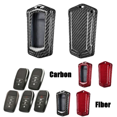 Carbon Fiber Car Key Case Cover For Toyota Avalon Camry Innova Highlander CH-R  — 第 1/4 张图片
