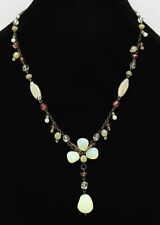 Vintage Unworn Czech Bead Bohemian Glass Pendant Necklace #GN26