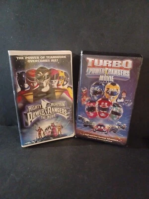 2 VHS Lot: Mighty Morphin Power Rangers The Movie, Turbo, Clamshell, 1995 & 1997 Foto 1 de 4