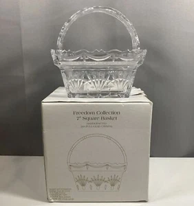 Shannon Crystal NEW Freedom Collection 7” Square Basket 24% Full Lead Crystal - Picture 1 of 12
