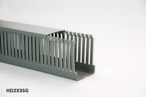 1 Nuevo 2 "x3" x2m dedo estrecho ranura abierta cableado cable raceway duct cover, PVC- gris - Imagen 1 de 4