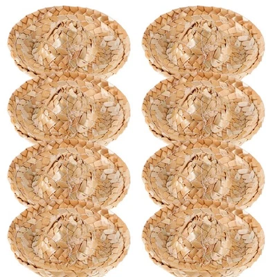  8 mini cappelli di paglia per bambola con cappello a cilindro in maglia di - Immagine 1 di 4