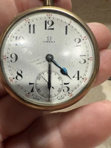 OMEGA 17 Jewels 2 Position Pocket Watch Swiss Made WORKING Case # 9155793 - Picture 1 of 7
