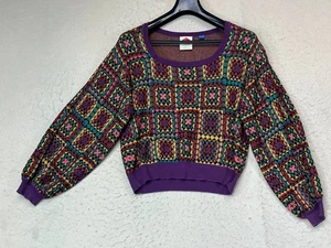 Anthropologie Farm Square Sweater Womens Size Small Multicolor Geometric - Picture 1 of 10