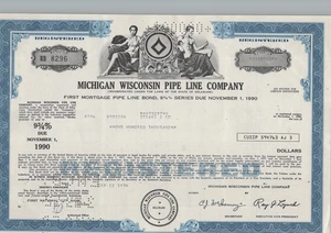 MICHIGAN WISCONSIN PIPE LINE COMPANY... FIANZA HIPOTECARIA VENCIDA EN 1990 - Imagen 1 de 1