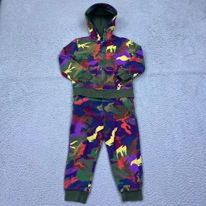 Ralph Lauren 5T Big Pony Multi Camo Fleece Zip Hoodie + Jogger Set Sweatsuit Kid - Picture 1 of 23