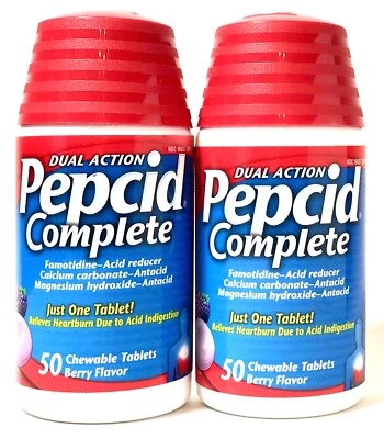 PEPCID COMPLETO 2 X 50 (100) *SABOR BAYA* COMPRIMIDOS MASTICABLES CADUCIDAD 27/06 + Foto 1 de 4