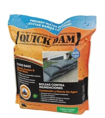 QUICK DAM QD1224-6ES Water Act Flood Bag,3-1/2"Hx2ft.L,PK6 45EU47 - Image 1 of 4