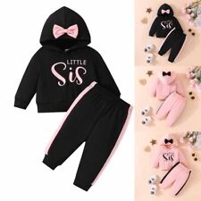 Newborn Boys Girls Clothes Letter Hoodie Tops Pants Long Sleeve Set Tracksuit