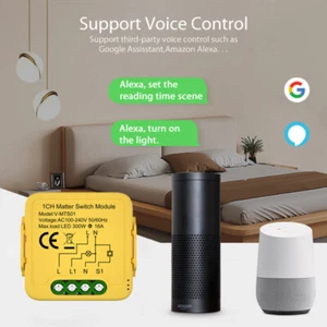 Matter WiFi Smart Switch Modulo Relè 1/2/3CH 16A Compatibile Homekit Alexa Home - Foto 1 di 15