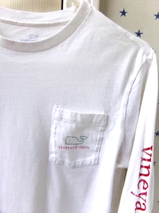 VINEYARD VINES White T-Shirt L Boys Girls 16 $45 Whale Kids Size Large BEACHY - Picture 1 of 22