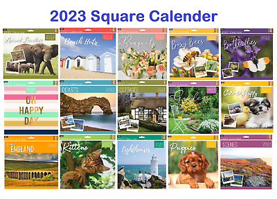 2023 CALENDAR Photos Square One Month View Wall Calendar Assorted Designs • 2.50£