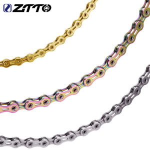 ZTTO 8-12Speed Bicycle Chain 116/126 Links Oil Slick Hollow Light Weight Current