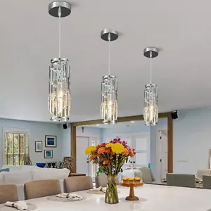 3X Crystal Kitchen Pendant Light Home Chandelier Lights Dining Room Ceiling Lamp - Picture 1 of 9