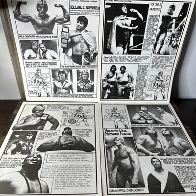 Lote de 4 programas de lucha libre Action Ringside Memphis 1977 Vol 1 #10-12 14 Foto 1 de 4