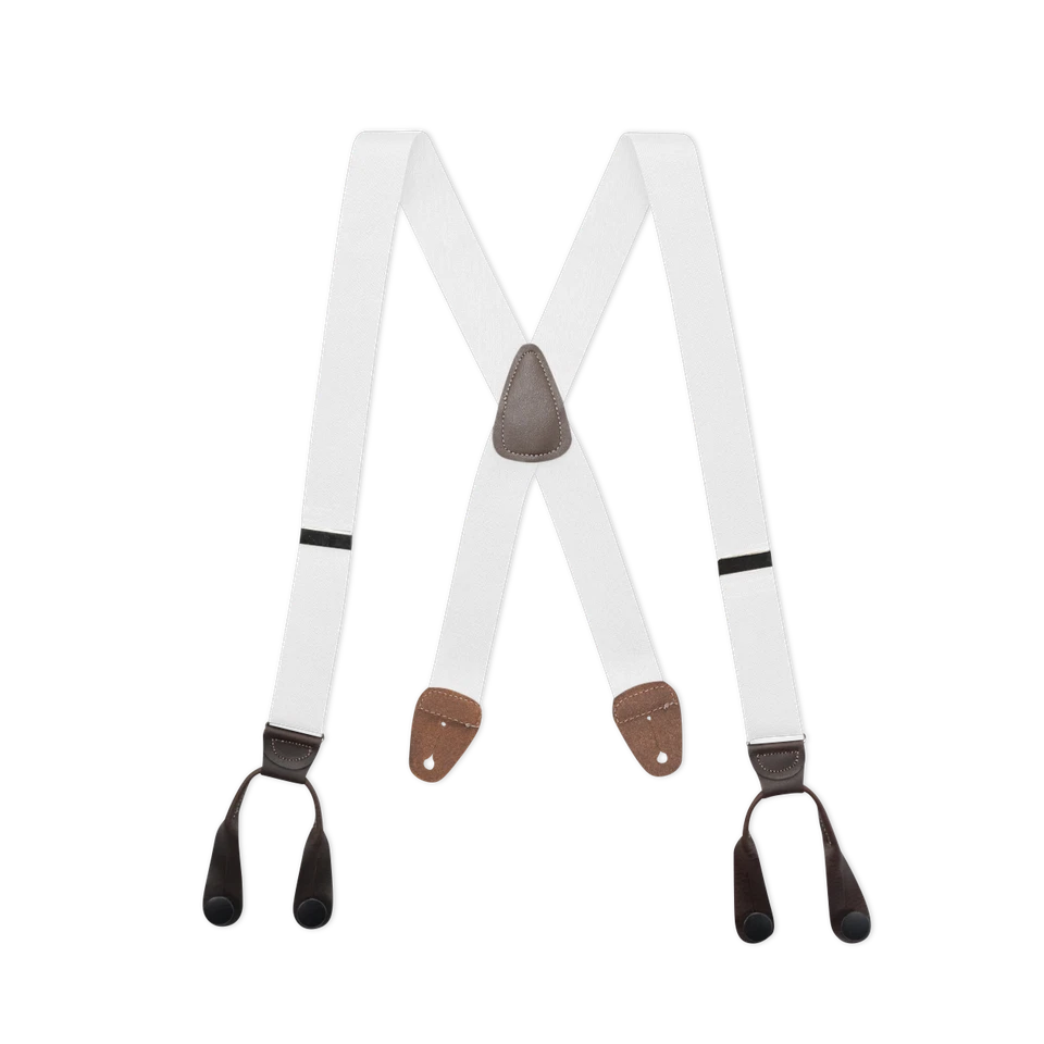 Tirantes con botones estilo X para hombre en 1 1/4" con cuero, hechos en EE. UU. Foto 1 de 4