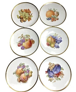 6 Bavaria Schumann Arzberg Germany Fruit/ Nut Pattern Plates Gold Trim - Picture 1 of 10