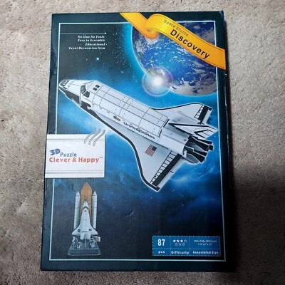 Build Toys Space Shuttle Discovery 3D Puzzle - 87 pcs. No Glue Needed - Image 1 of 4