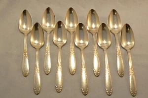 Lot of Ten Vintage 1951 King Edward Silverplate Teaspoons National Silver Co - Picture 1 of 16