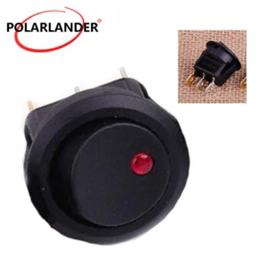 1pcs Boat On/Off 12V Round Dot Red LED Light Switch 3Pin Rocker Toggle SPST - Picture 1 of 6