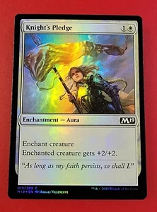 1x Knight's Pledge | FOIL | M19 Core Set 2019 | MTG Magic Cards - Picture 1 of 2