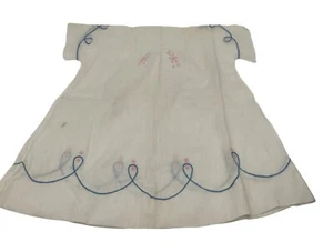 Vintage Baby Embroidered Pink Flowers & Blue Loops Dress READ - Picture 1 of 11