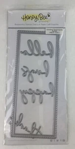 Honey Bee Slimline Sentiments EYELET Honey Cuts Die NEW - Picture 1 of 4