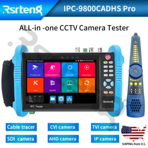 Rsrteng IPC-9800CADHS Pro 7" AHD CVI TVI SDI CVBS CCTV HDMI POE IP Camera Tester - Afbeelding 1 van 13