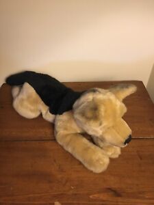 Animal Alley Toys R Us German Shepherd Puppy Dog Plush Brown Black Large Vtg 18”