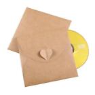 JZK 50x Vintage Kraft Paper CD DVD case 12.9x12.9cm Blank Envelope Bag Box fo...