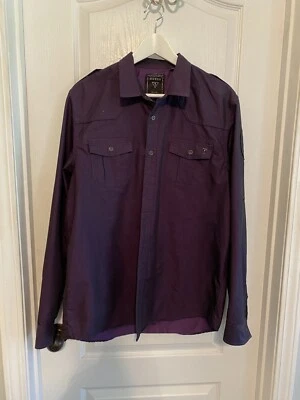 Guess Vintage India Mens Button-Up Shirt Size Large Embroidered Shoulder Patch - Imagem 1 de 4