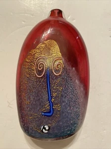 Kerry Feldman Studio Art Glass “Picasso” Face VASE Signed 2004 6” 5/8 Tall - Picture 1 of 20