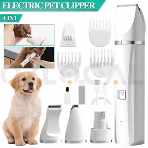Pet Cat Dog Hair Clippers Grooming Kit Hair Trimmer Electric Shaver 4 Heads Use - Picture 1 of 13