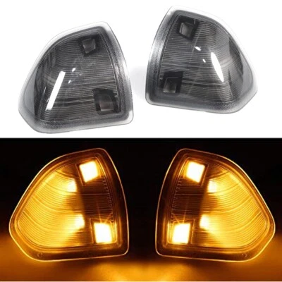 2pcs Smoke For Ram 1500 2500 4500 Cab Amber LED Side Mirror Turn Signal Lights - Image 1 of 4