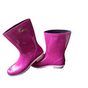 UGG Sienna Womens Waterproof Rain Boots PINK Size US 10 Shiny Rubber Outdoor