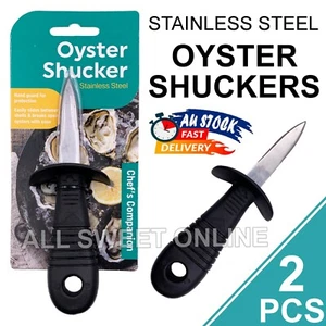 2pcs Oyster Shucking Knife Seafood Clam Shellfish Opener Shucker Knives Kitchen - Picture 1 of 8