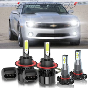 For 2010-2013 Chevy Camaro 4x LED Headlights Hi/Lo Beam Fog Light Bulbs Kit - Picture 1 of 16