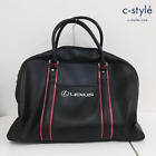LEXUS TOYOTA Novelty Black/Red Logo Boston Bag Travel bag wz/Strap Belt Rare
