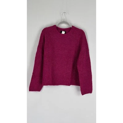 Acogedor suéter pulóver acanalado Banana Republic mezcla de lana para mujer talla XL púrpura nuevo Foto 1 de 4