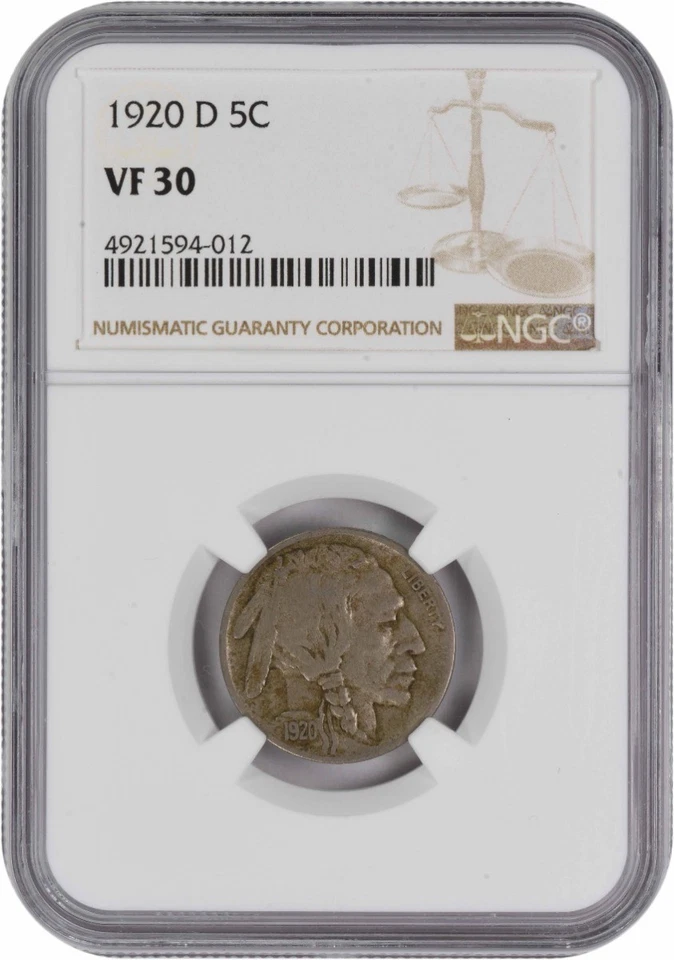 1920-D Buffalo Nickel VF30 NGC - Image 1 of 2