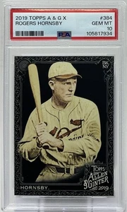 Rogers Hornsby PSA 10 -2019 Topps Allen & Ginter X -Cardinals Legend ‘The Rajah’ - Picture 1 of 8