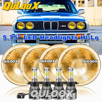 4PCS 5-3/4 5.75" LED Headlights Hi/Lo Beam For BMW 325i 528i 535i E30 Foto 1 de 4