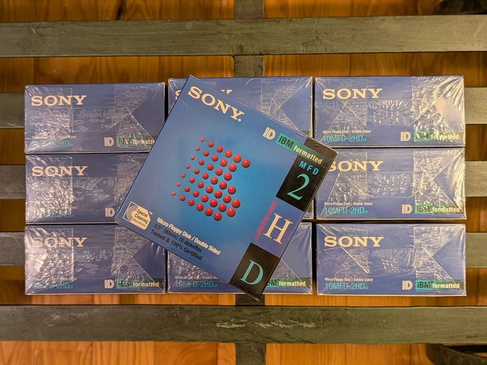 Sony Floppy Disks 3.5" HD Micro Double Sided IBM Formatted 10 PK MFD 2hd