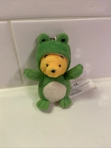 RARE Vintage Disney Store Winnie The Pooh Plush Beanie Green Frog Key Chain - Picture 1 of 2