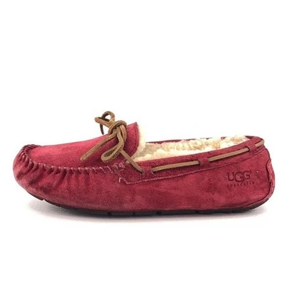 Zapatillas mocasín de invierno UGG Dakota para mujer talla 7 EU 38 rojo gamuza interior exterior Foto 1 de 4