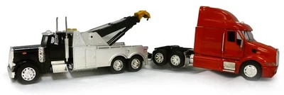 Peterbilt Black Tow Truck with Red Peterbilt Cab 1/32 Scale Pre-Built Diecast... - Image 1 of 2