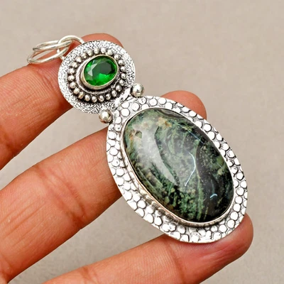 Ciondolo gioiello in argento sterling 925 fatto a mano con pietra preziosa... - Immagine 1 di 4