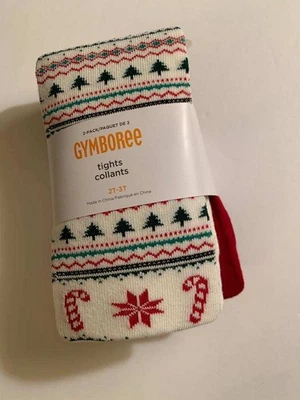 Paquete de 2 medias Gymboree Holiday Express Fair Isle y árbol de Navidad 2T 3T nuevas con etiquetas Foto 1 de 2