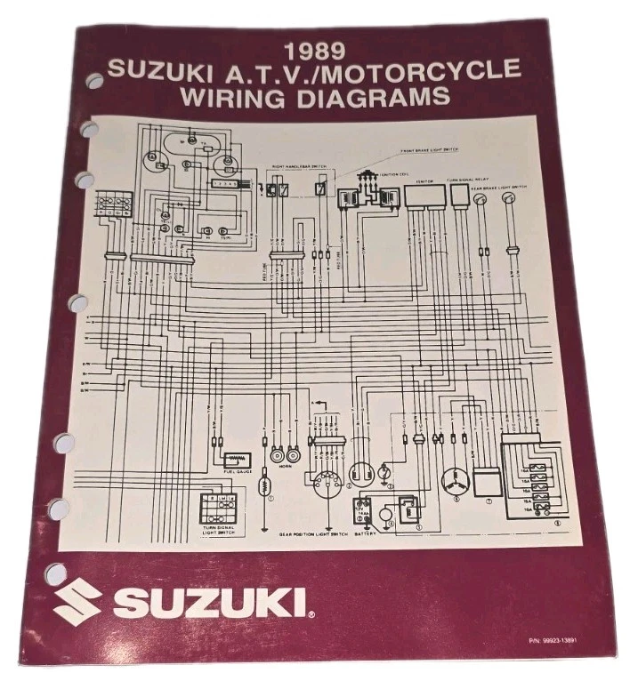 Genuine Suzuki All 1989 Models Electrical Wiring Diagram Shop Manual 99923-13891 — 第 1/1 张图片
